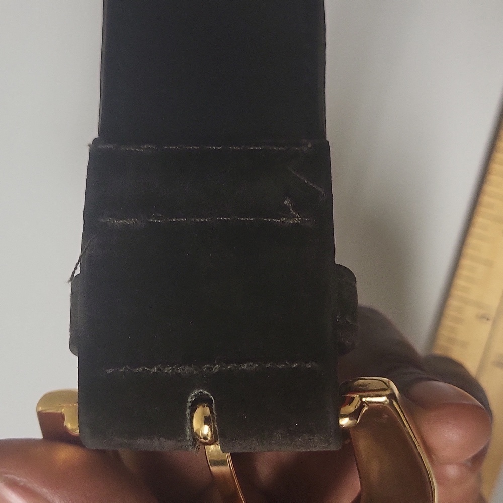 ✨️Host pick✨️Vintage Danier Genuine Leather  green suede with black lining  Belt - Picture 12 of 14
